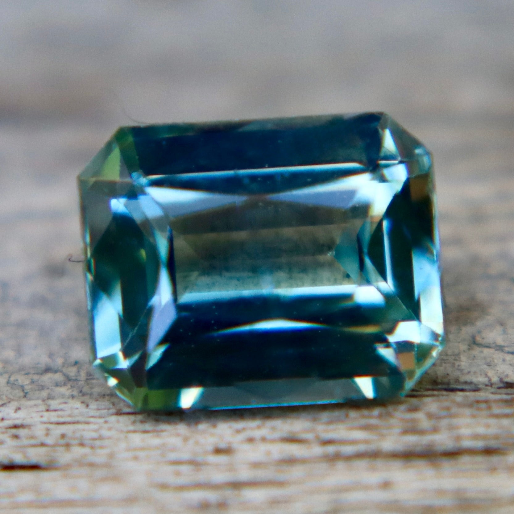Natural Blue Green Sapphire 1.01 Carat Emerald Cut Loose Gemstone from Madagascar - Sapphirepal