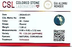 Natural Blue Green Sapphire – 1.08 Carat Round Cut | Unheated Madagascar Gemstone - Sapphirepal