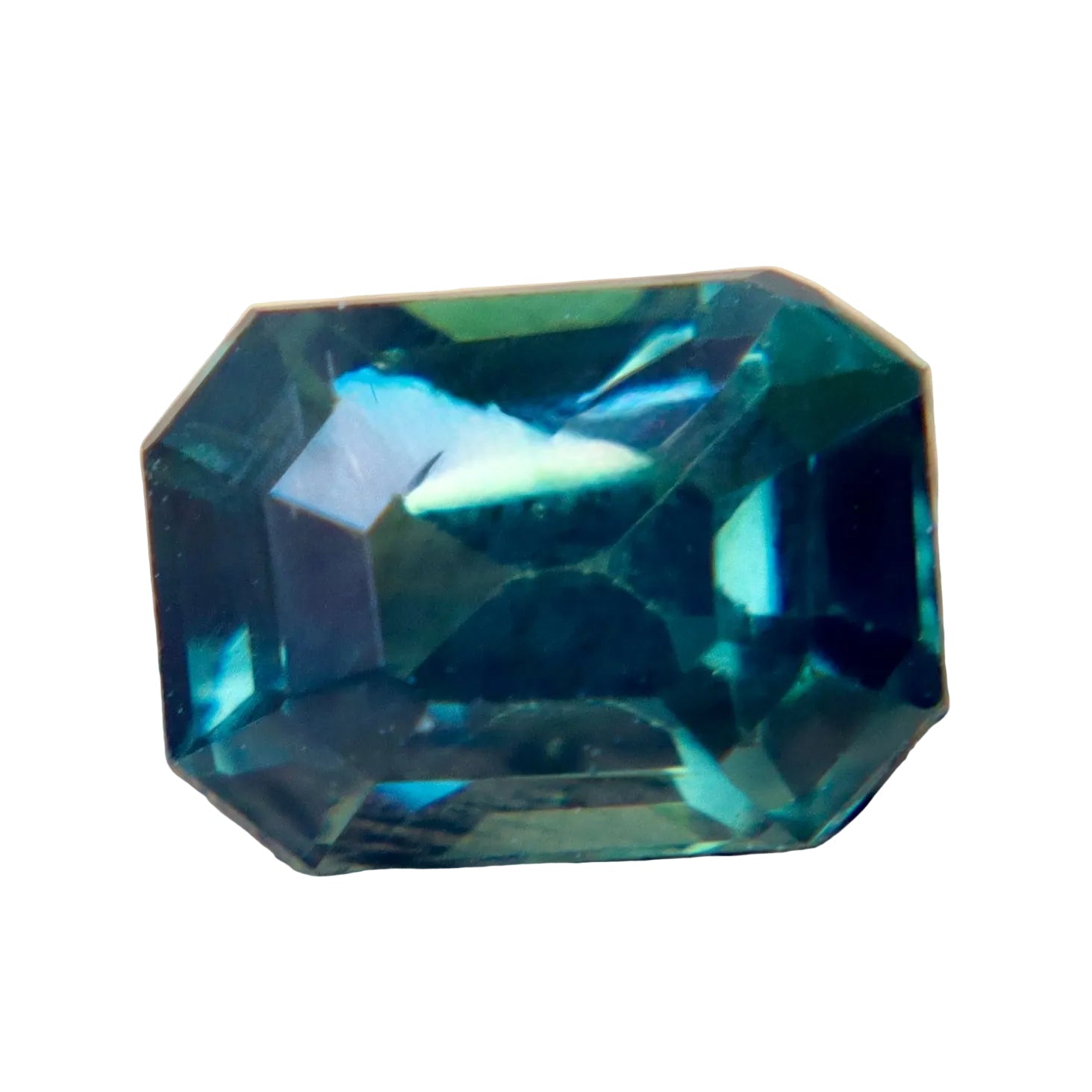 Natural Blue Green Sapphire 1.30 Carat Emerald Cut Loose Gemstone - Sapphirepal