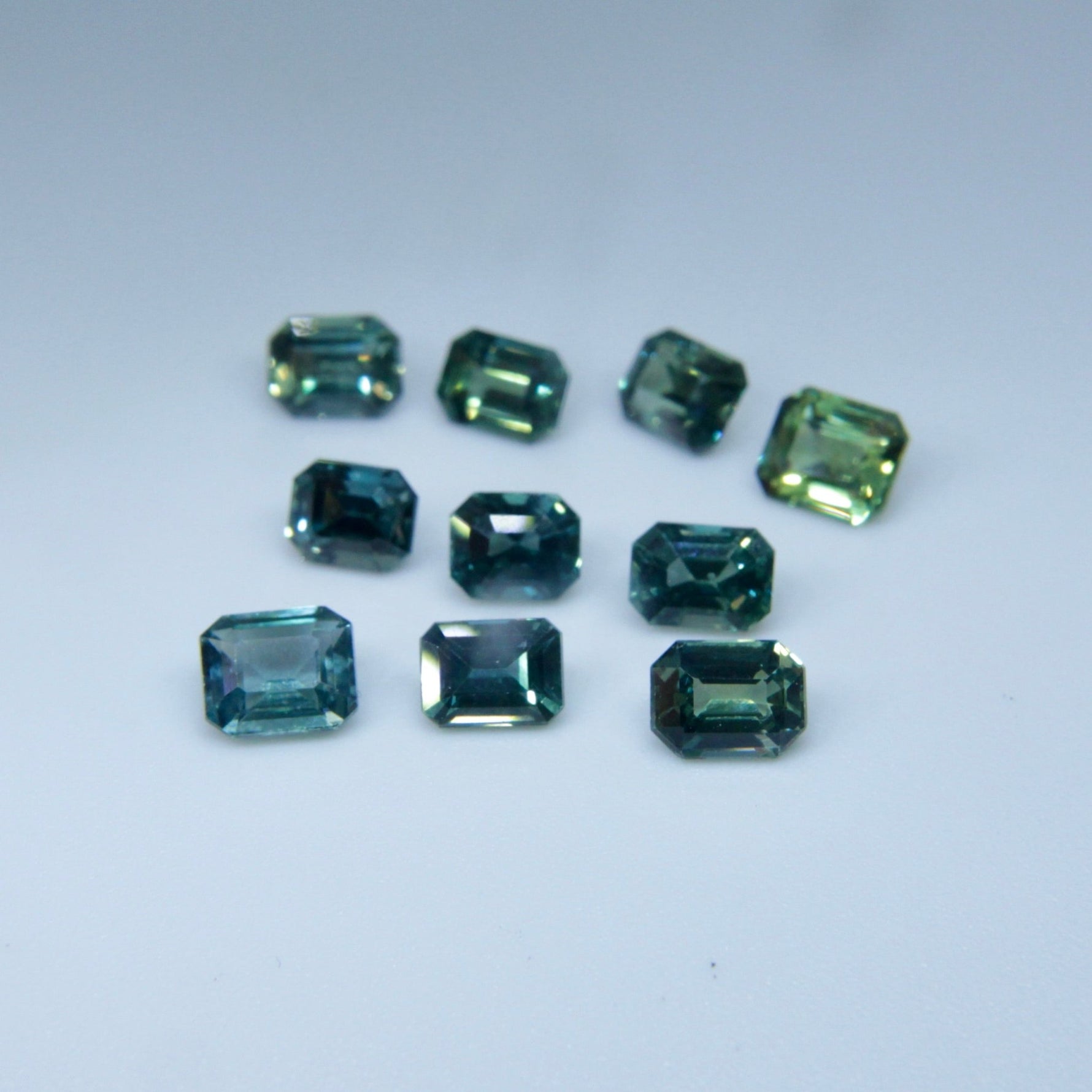 Natural Blue Green Sapphires Set - Sapphirepal