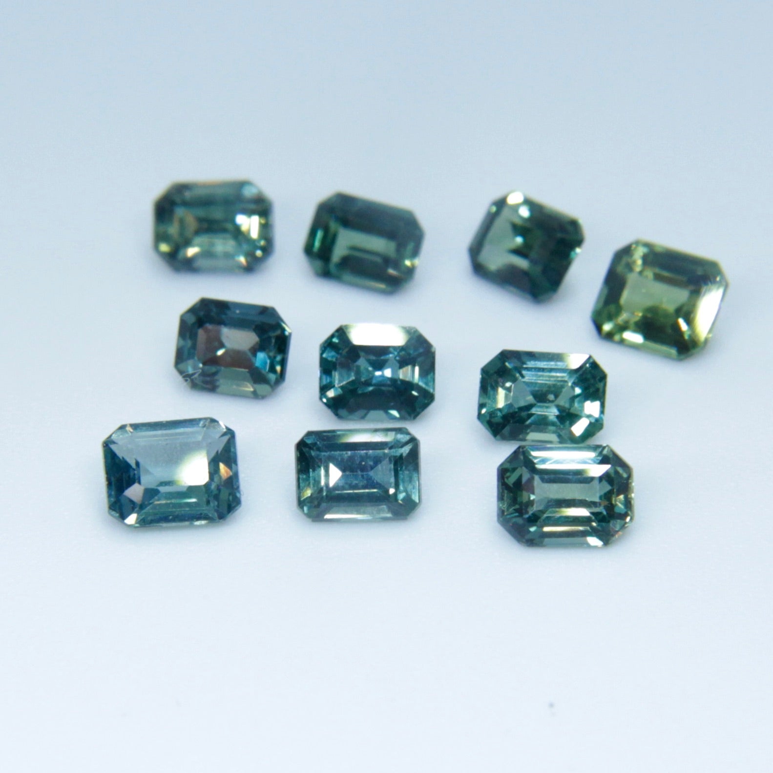 Natural Blue Green Sapphires Set - Sapphirepal