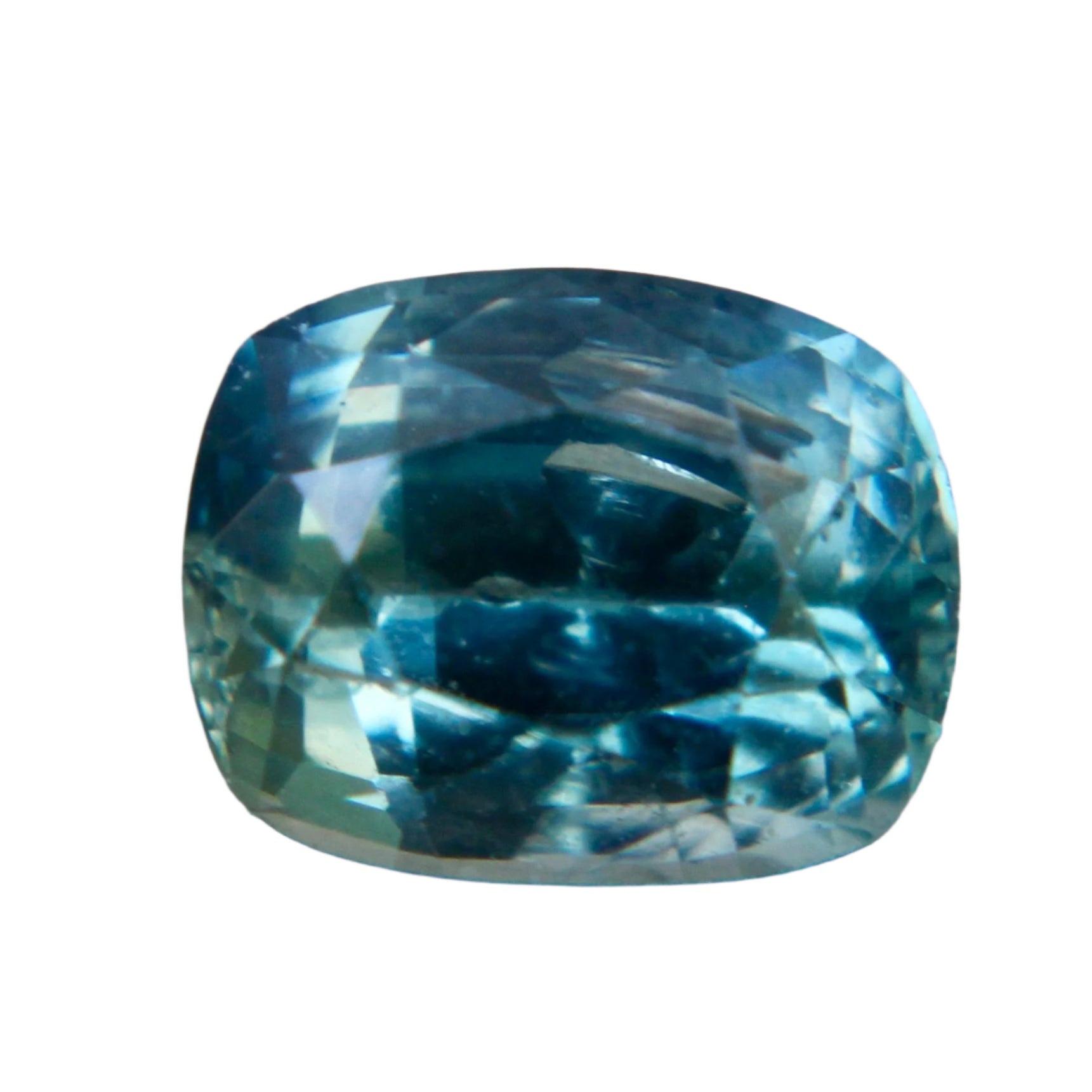 1.10 Carat Cushion Cut Natural Blue Green Sapphire - Teal loose gemstone from Madagascar, ethical and unheated, ideal for custom jewelry.

