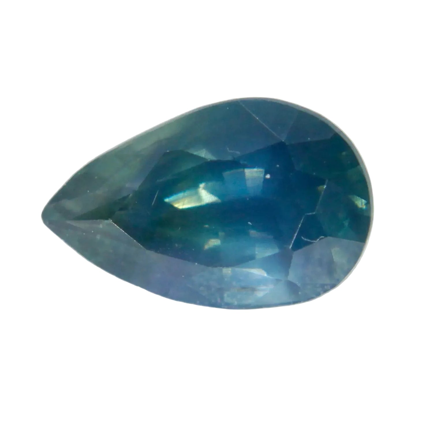 Natural blue green sapphire 0.93ct pear cut Madagascar gemstone