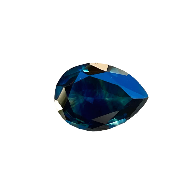 1.26 Carat Natural Blue Green Sapphire – Pear Cut, VS Clarity, Ethically Sourced from Madagascar