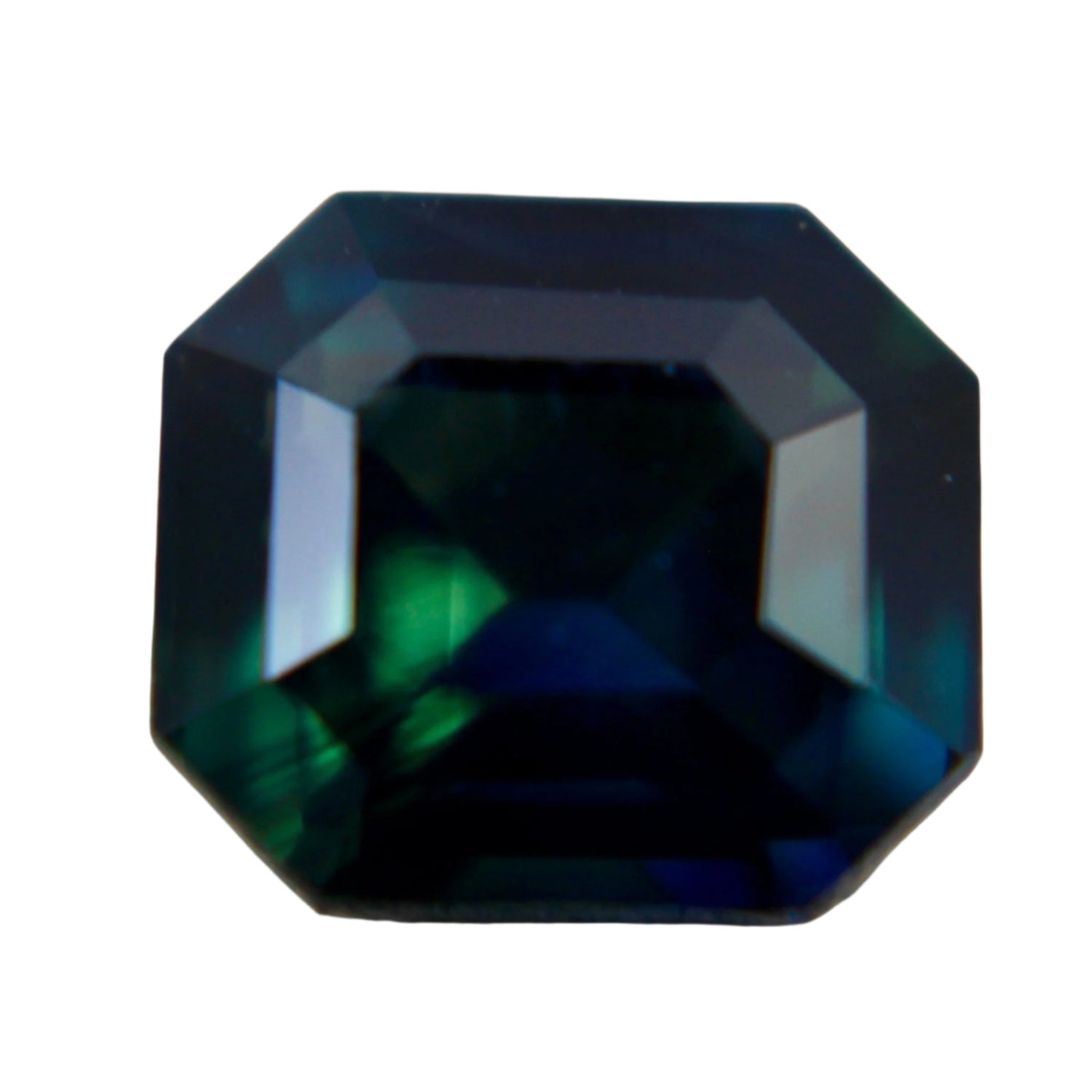 3.06ct Blue Green Peacock Sapphire | Octagon Cut Gem
