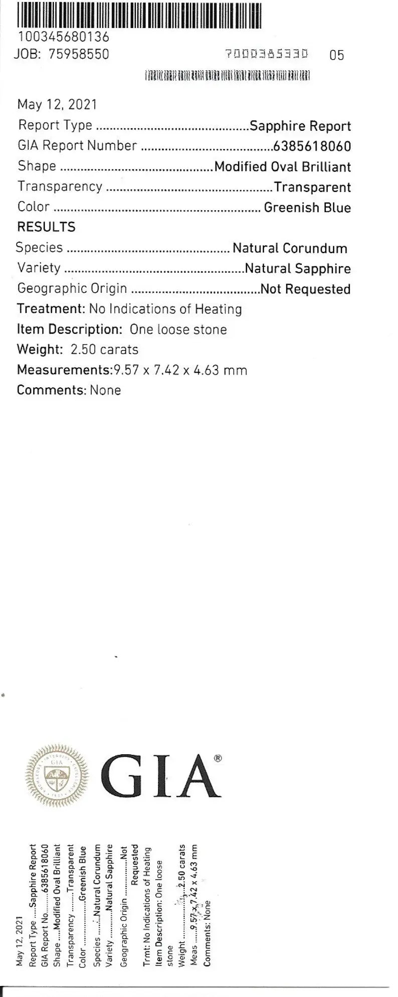 Natural Blue Green Sapphire – Oval Cut, GIA Certified, Earth Mined and Fully Transparent Gemstone for Jewellery Design

