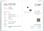 certificate image of Natural Blue Purple Sapphire 2.40 Carat | Cushion Cut | VVS Clarity Gemstone from Ceylon