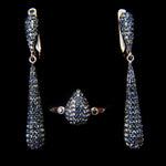 Natural Blue Sapphire Silver Jewelry Set – Ring, Earrings & Pendant | Earth - Sourced Gemstones - Sapphirepal