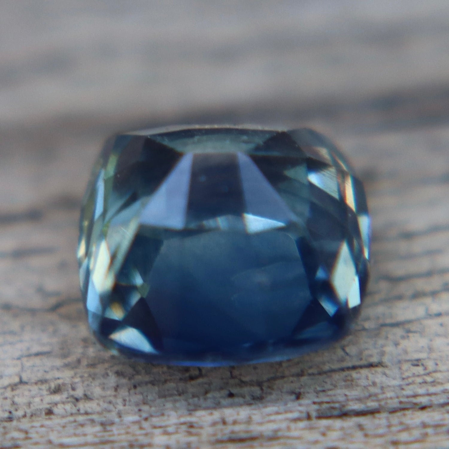 Natural Blue Sapphire with Green Undertone 1.26 Carat Cushion Cut Australian Sapphire - Sapphirepal