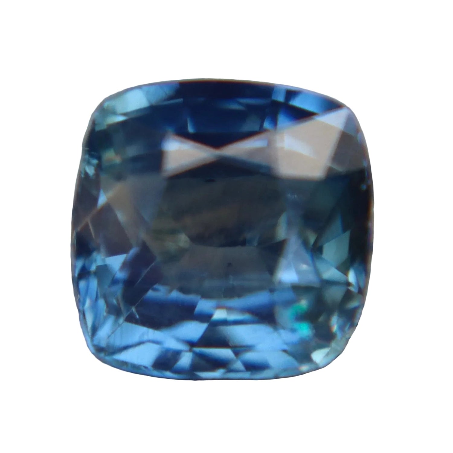 Natural Blue Sapphire with Green Undertone 1.26 Carat Cushion Cut Australian Sapphire - Sapphirepal