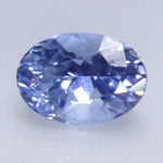 Natural blue sapphire under daylight showing facets and brilliance