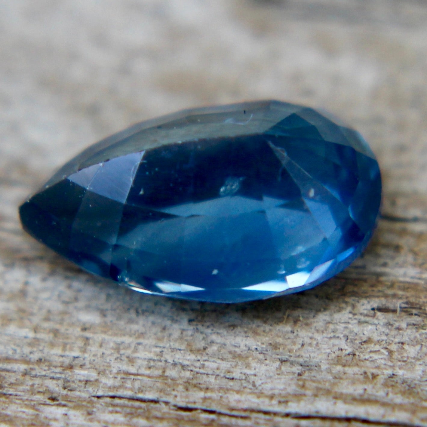 Natural Blue Sapphire 0.76ct pear cut from Madagascar — heated, I clarity