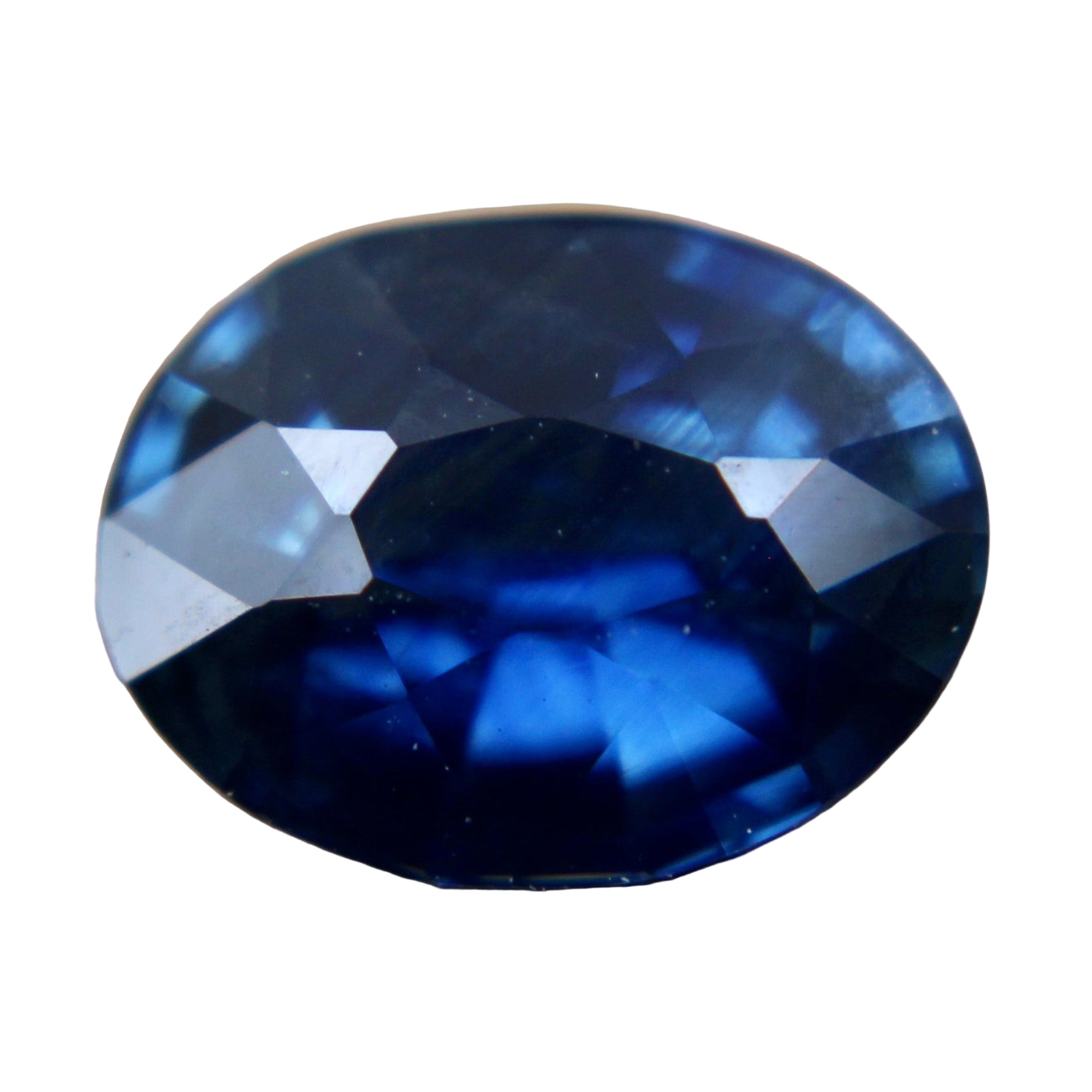 1.53 ct natural blue sapphire, Ceylon origin, oval 7.82 × 6.00 × 3.71 mm, eye clean