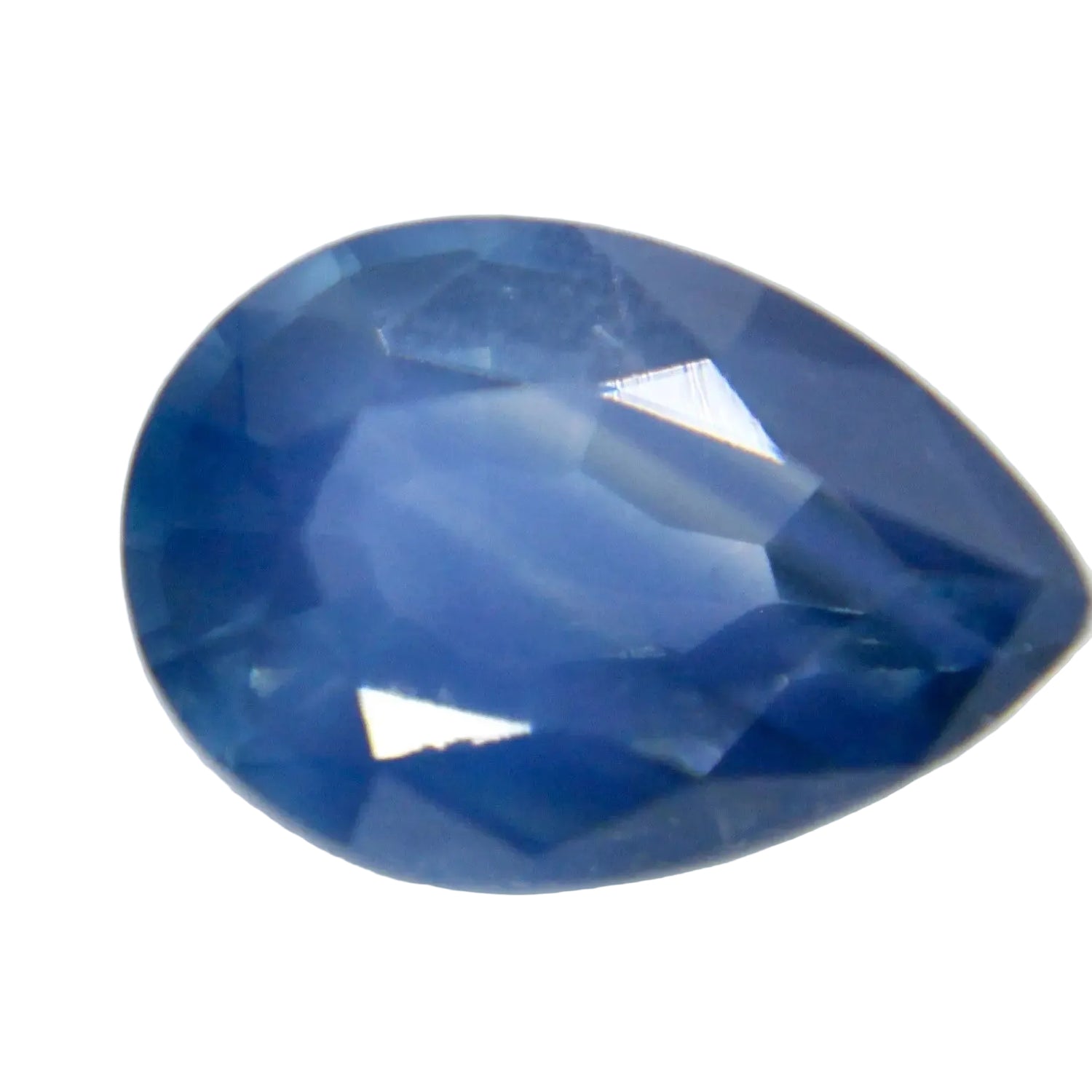 Earth sourced blue sapphire gemstone faceted pear shape