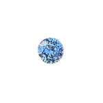 0.86 ct natural blue sapphire, Ceylon origin, round 5.68 × 5.68 × 3.31 mm, SI clarity, unheated
