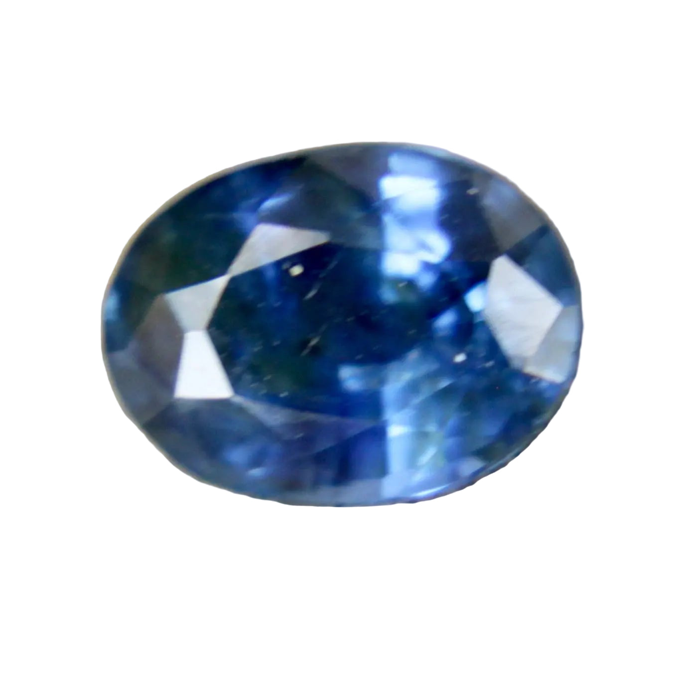0.76ct natural blue sapphire, oval cut, Madagascar origin – face-up view