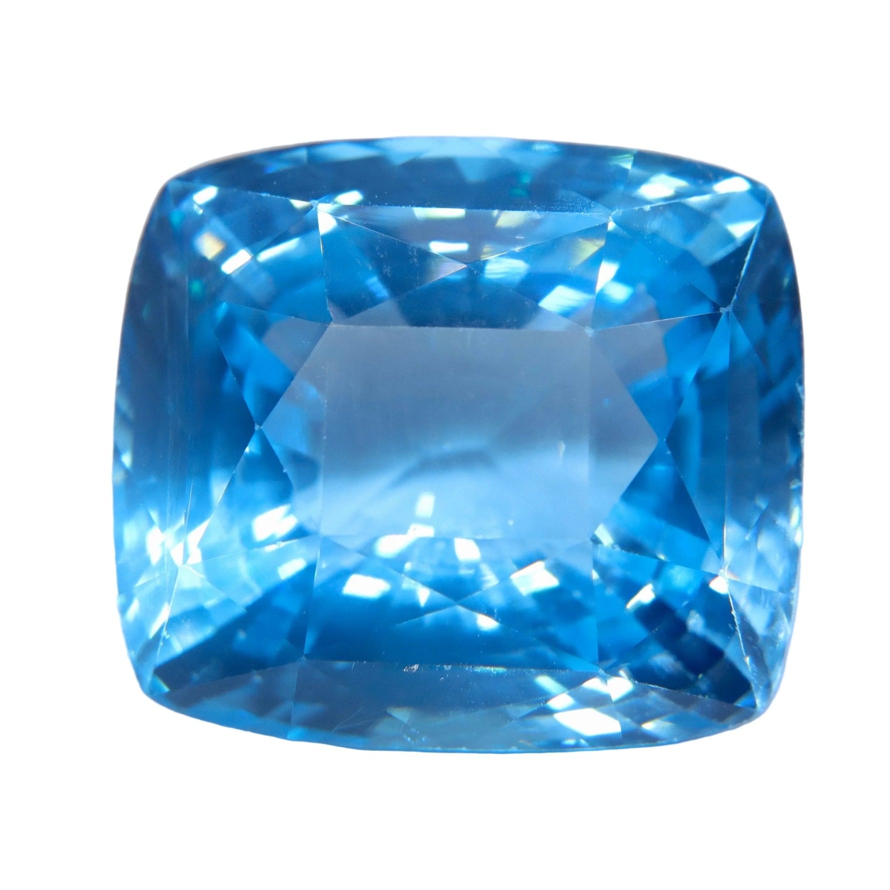 Natural Blue Topaz Cushion Cut 32.33 Carat | Ceylon VVS | Loose Faceted Gemstone - Sapphirepal