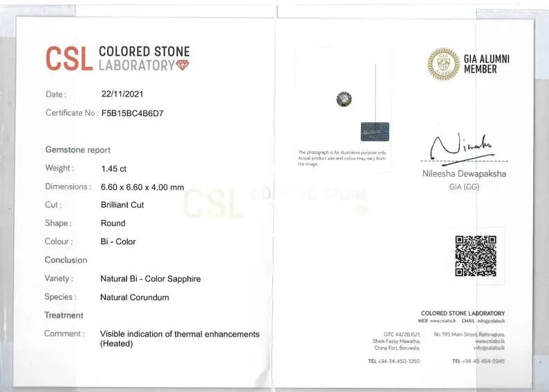 GIA Certified Natural Blue Yellow Sapphire - Sapphirepa