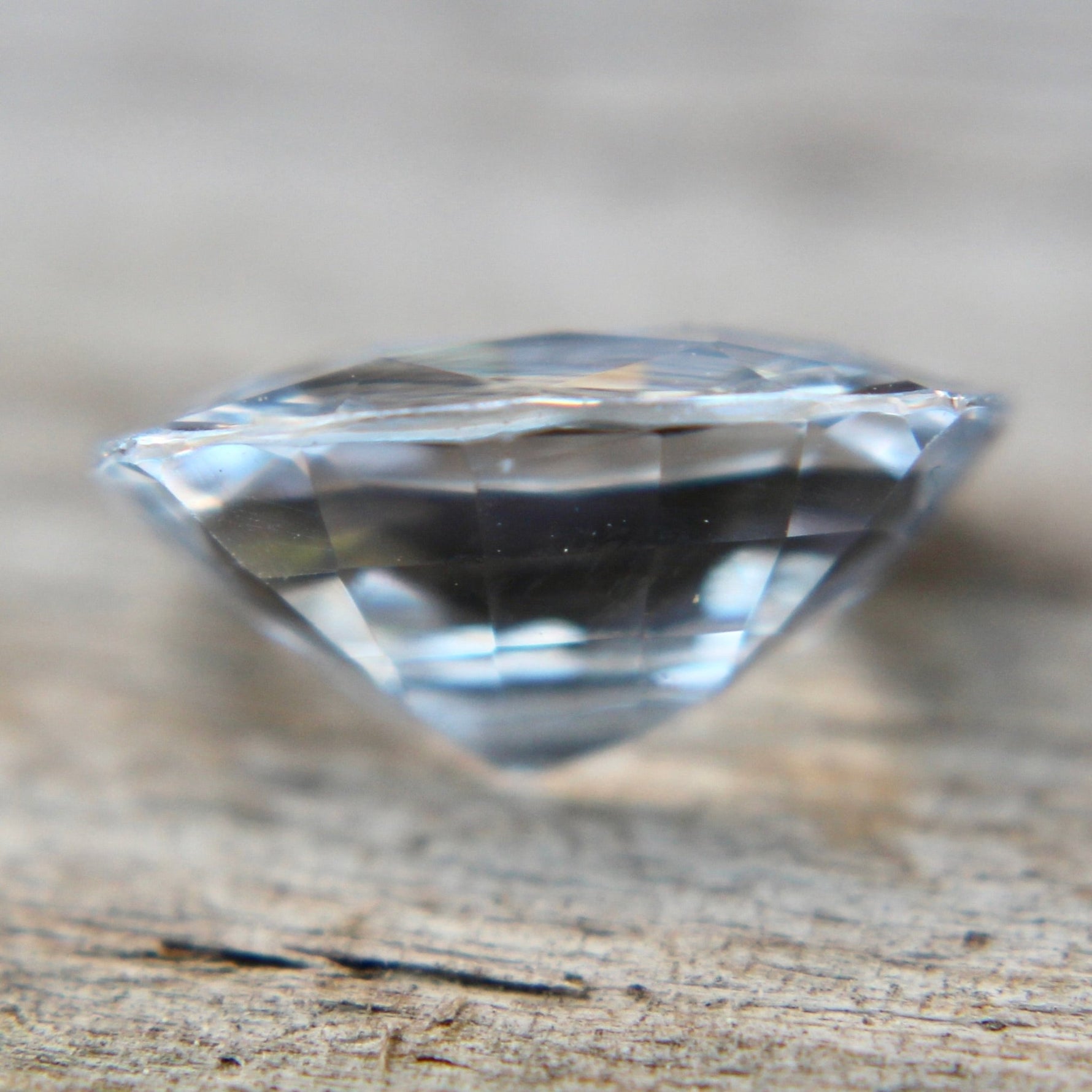 3.44ct natural white sapphire cushion cut, VVS clarity Ceylon gemstone