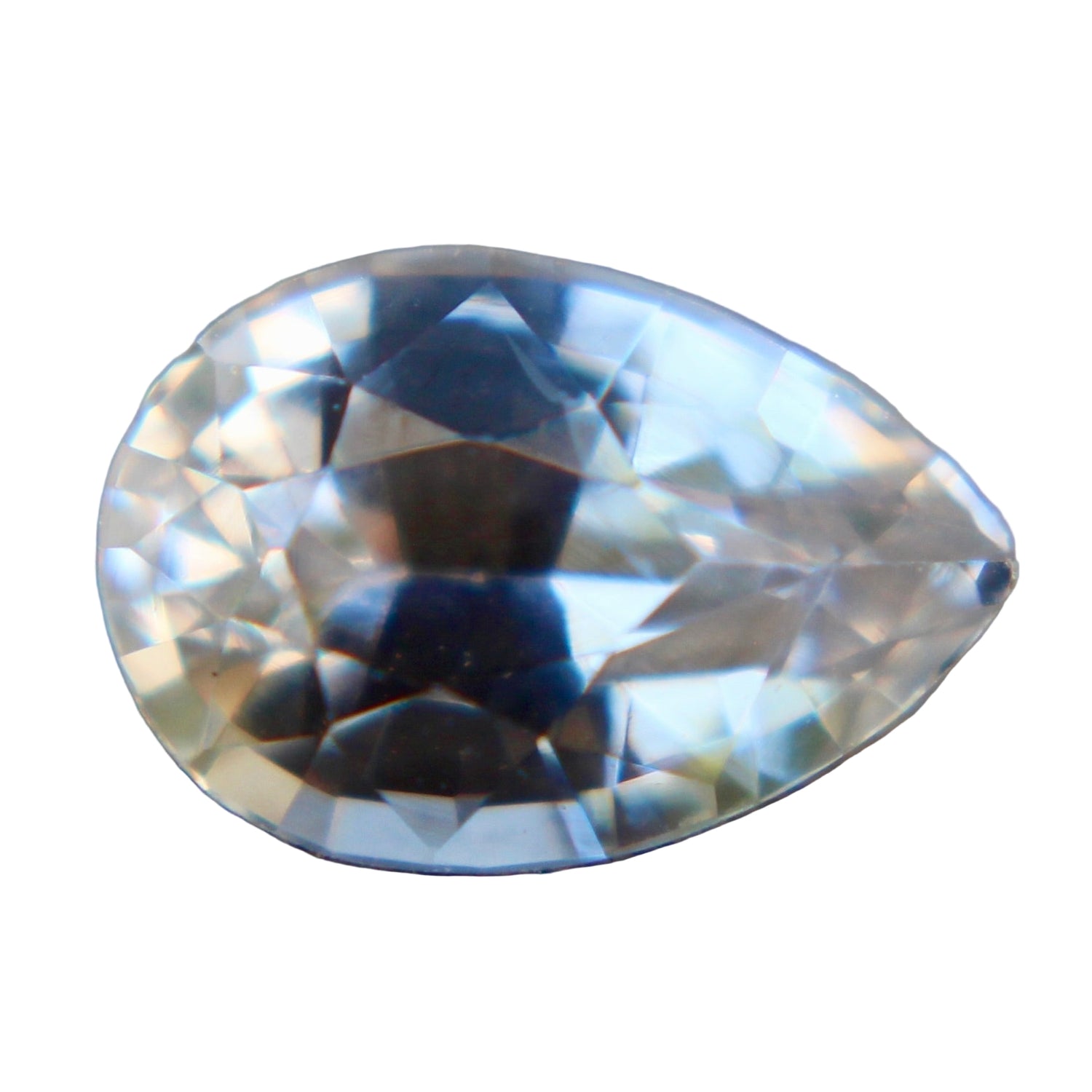 1.05ct Natural Colorless (White) Sapphire, Ceylon origin, Pear cut, VS clarity, Unheated — Sapphire Pal