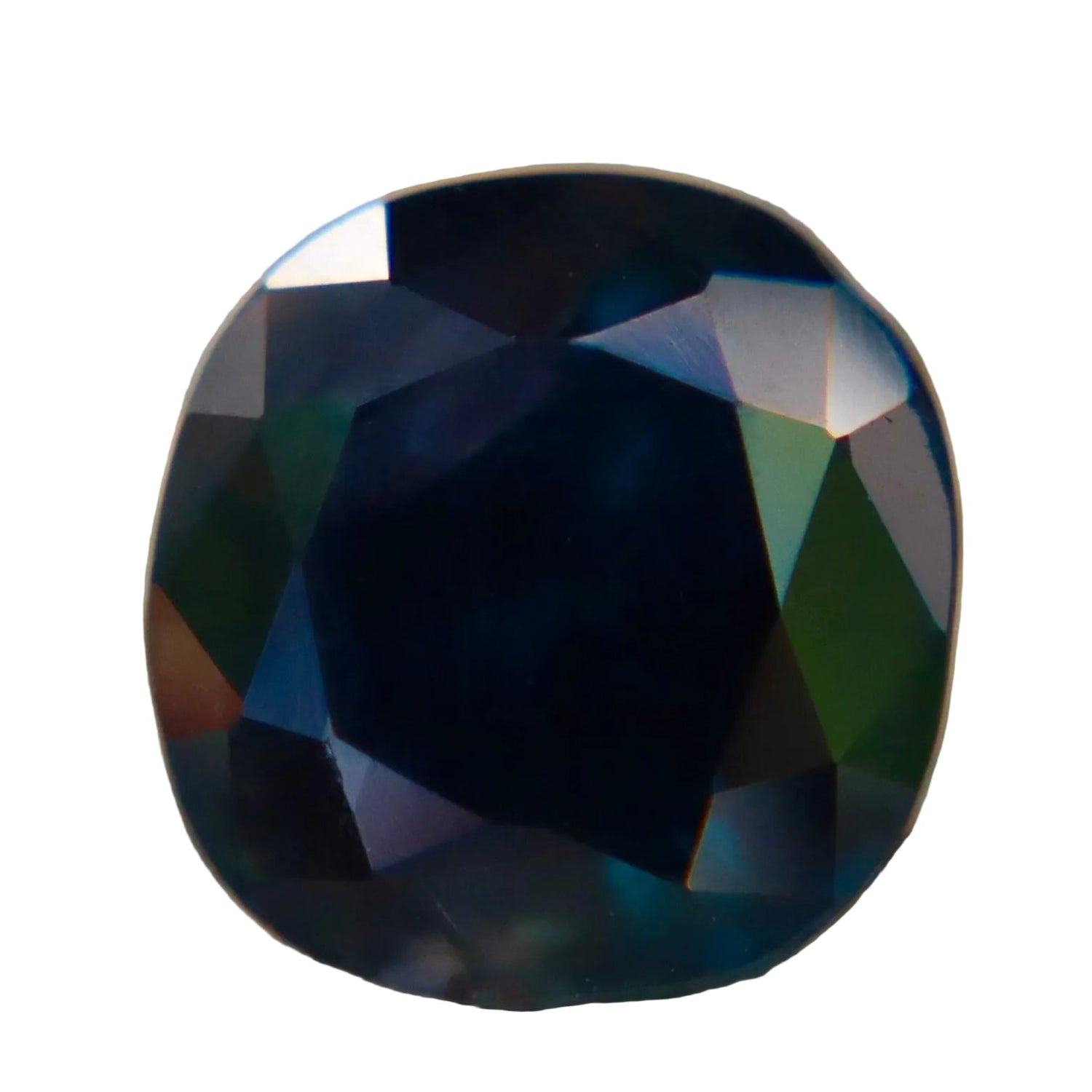 Natural Deep Green Blue Black Sapphire 2.24 Carat Cushion Cut Madagascar - Sapphirepal