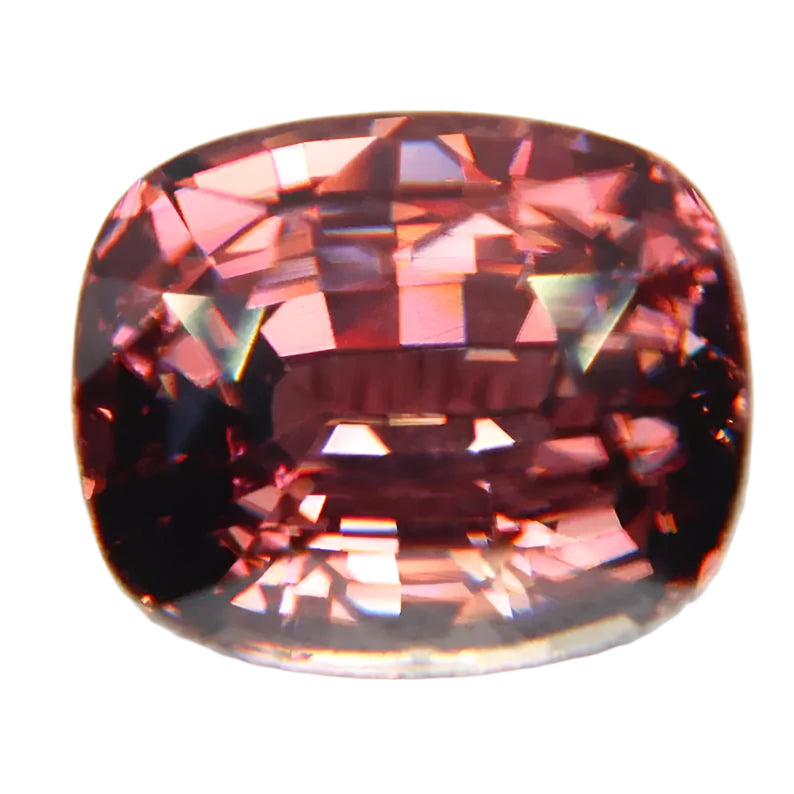 5.85 Carat Natural Deep Salmon Zircon Cushion Cut from Ceylon – Loupe Clean and Untreated