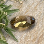 Untreated Ceylon yellow zircon 2.45 carat faceted oval cut stone