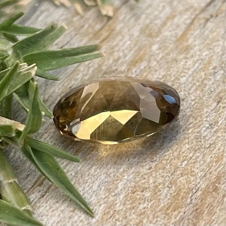Untreated Ceylon yellow zircon 2.45 carat faceted oval cut stone