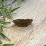 Untreated yellow zircon 11×8×4.2 mm – side profile