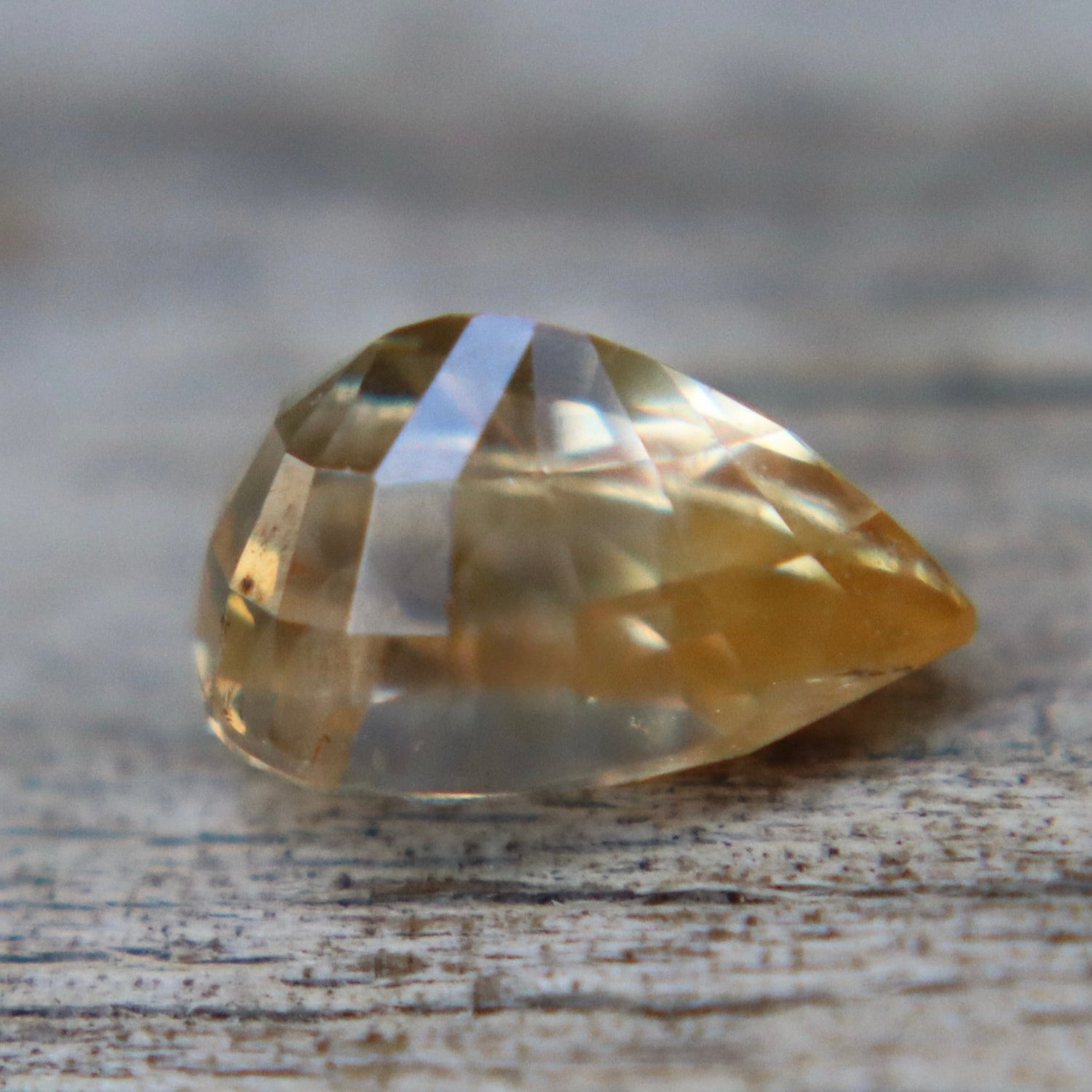 Natural Golden Champagne Sapphire 1.01 Carat Pear Cut Unheated Ceylon Gemstone - Sapphirepal