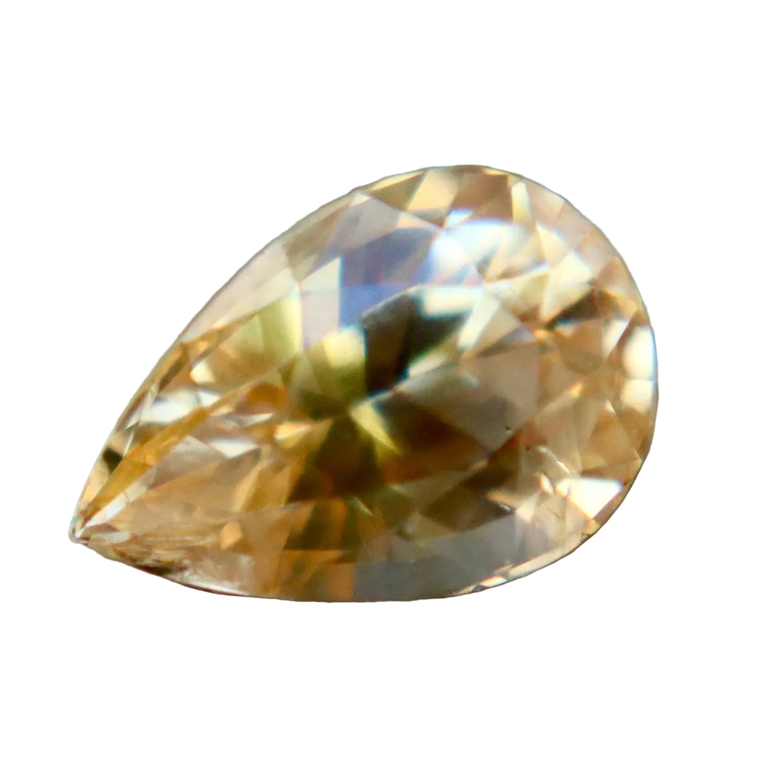 Natural Golden Champagne Sapphire 1.01 Carat Pear Cut Unheated Ceylon Gemstone - Sapphirepal