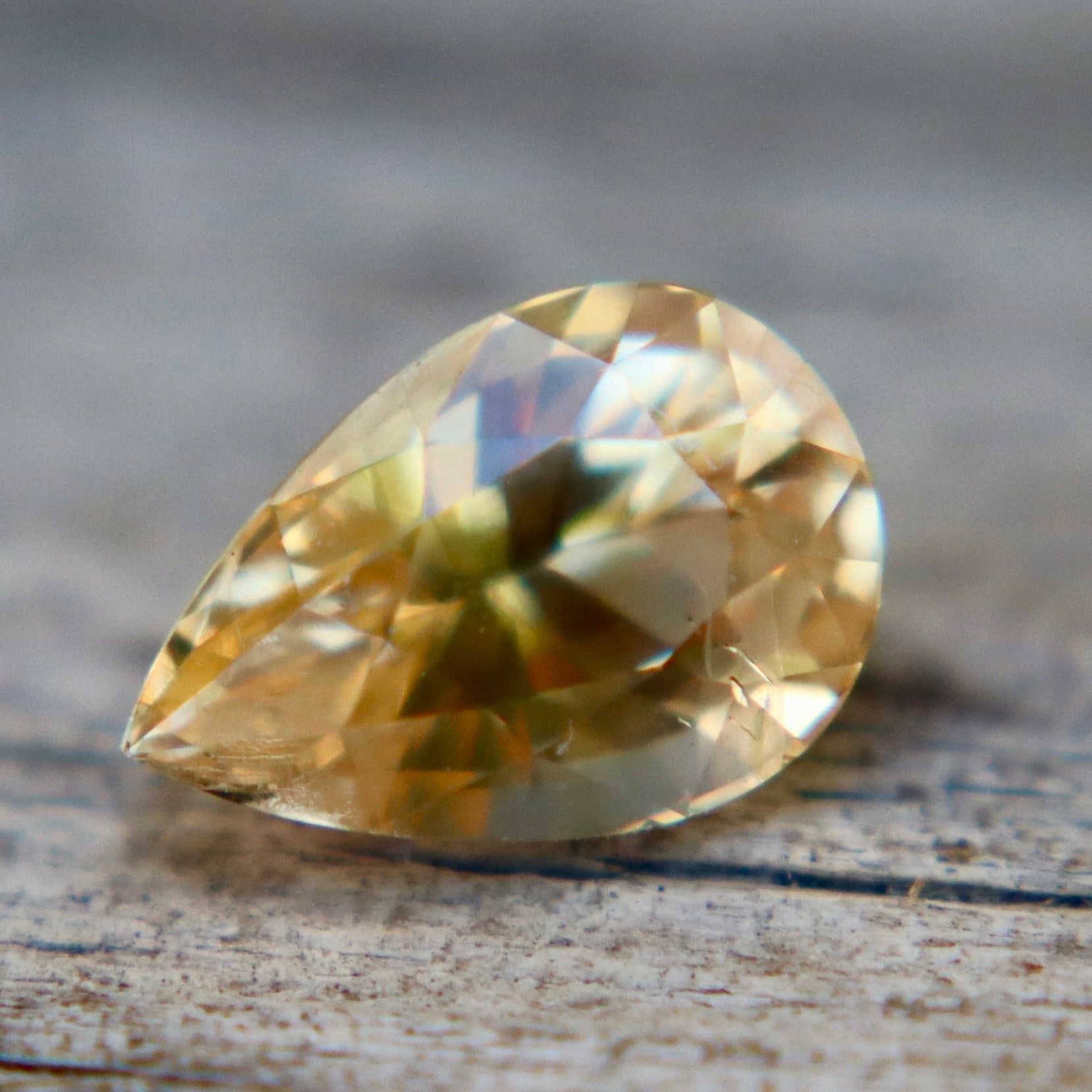 Natural Golden Champagne Sapphire 1.01 Carat Pear Cut Unheated Ceylon Gemstone - Sapphirepal
