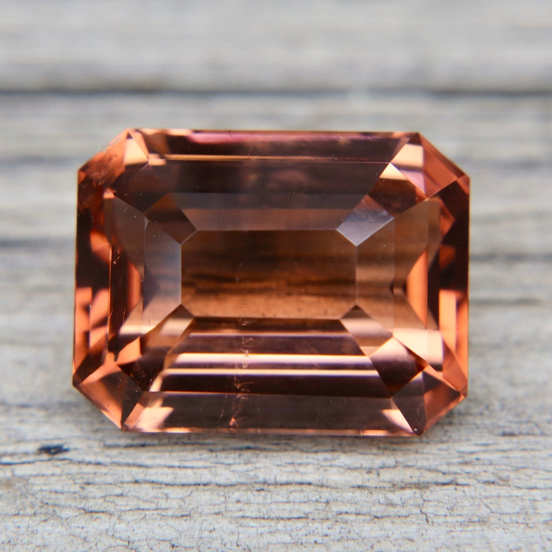 Natural Golden Peach Tourmaline with Warm Cognac - Orange Tones – 10.75 Carat Emerald Cut Ceylon Gemstone - Sapphirepal