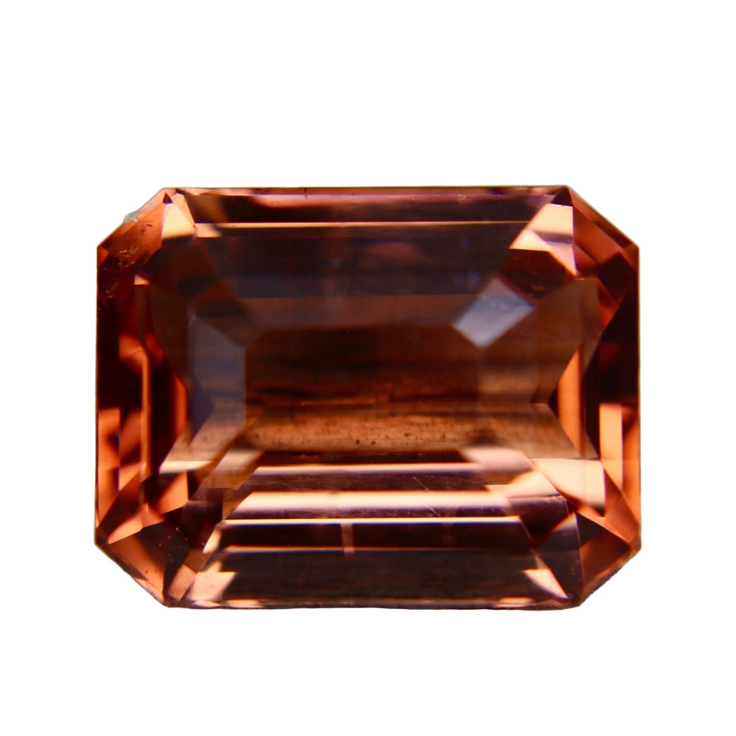 Natural Golden Peach Tourmaline with Warm Cognac - Orange Tones – 10.75 Carat Emerald Cut Ceylon Gemstone - Sapphirepal