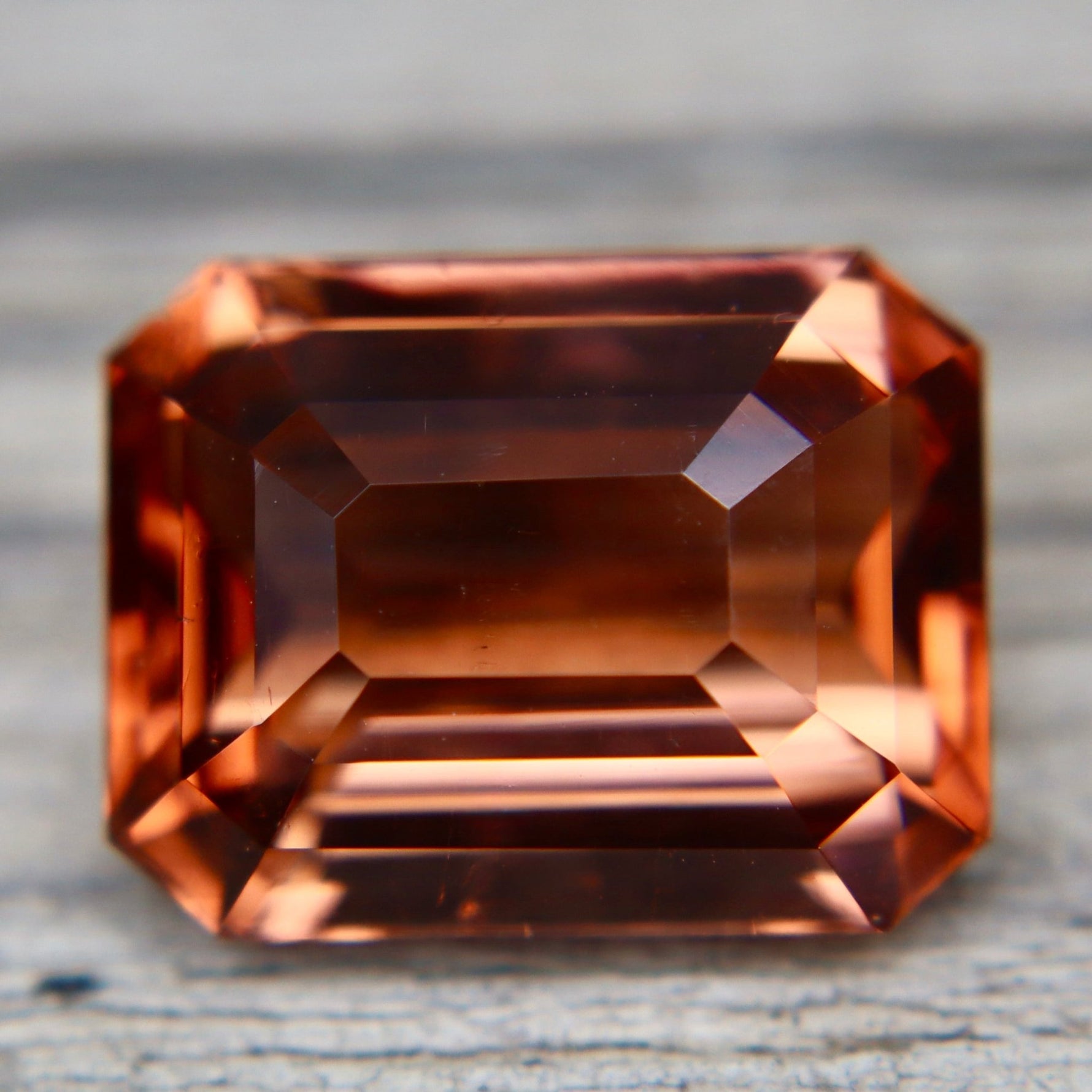 Natural Golden Peach Tourmaline with Warm Cognac - Orange Tones – 10.75 Carat Emerald Cut Ceylon Gemstone - Sapphirepal