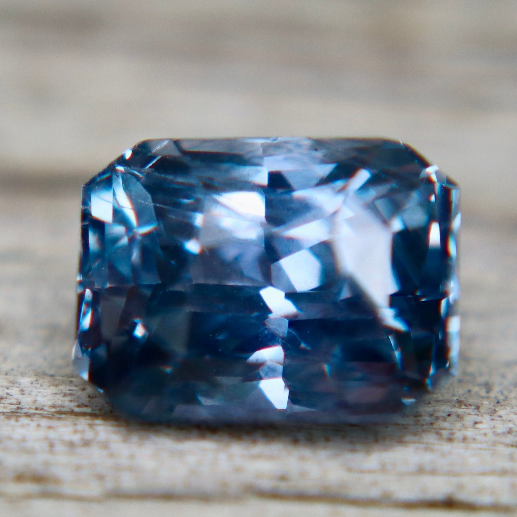 Natural Gray Ceylon Sapphire 2.95 ct Emerald Cut Loose Gemstone - Sapphirepal