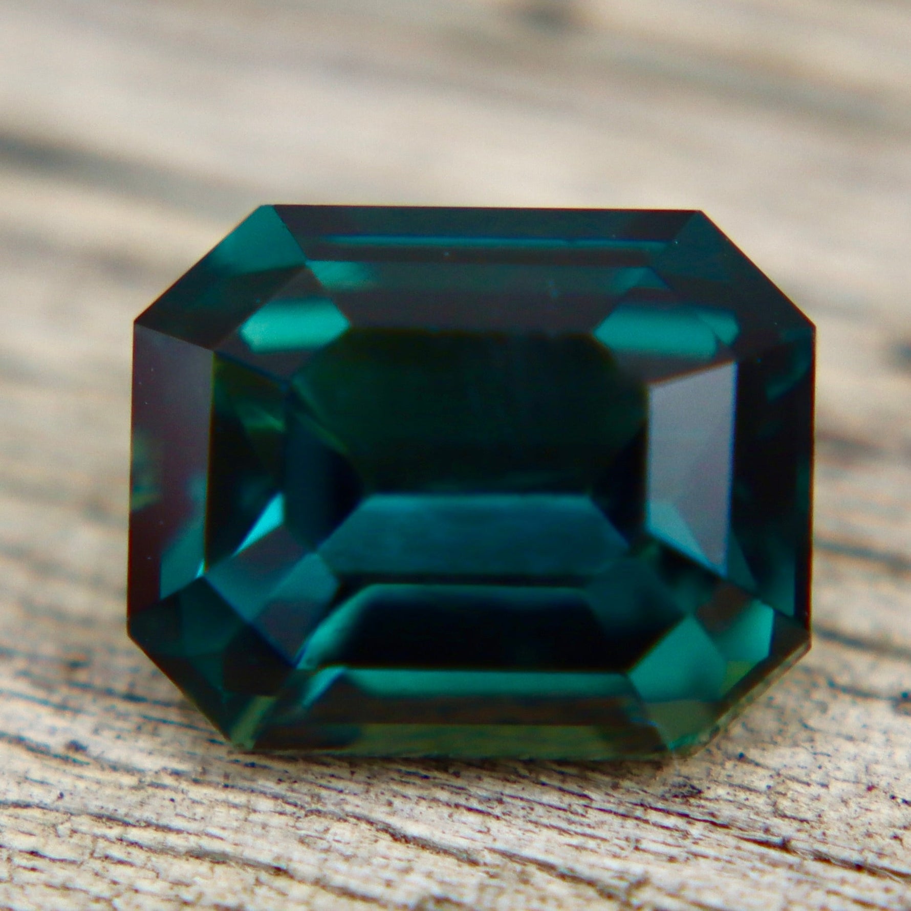 Natural Green Australian Sapphire 3.12 ct Emerald Cut Loose Gemstone - Sapphirepal