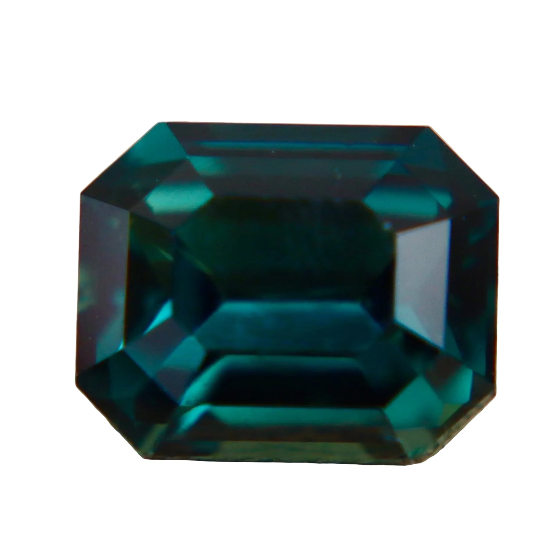 Natural Green Australian Sapphire 3.12 ct Emerald Cut Loose Gemstone - Sapphirepal