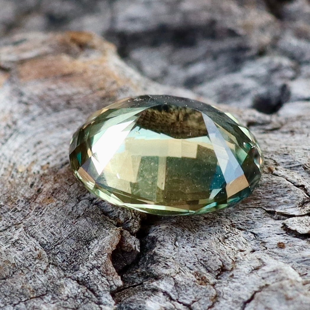 Natural Green Brown Sapphire – 1.41 Carat Oval Cut from Ceylon - Sapphirepal