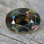 Natural Green Orange Parti Sapphire 1.20 Carat Oval Cut Loose Gemstone - Sapphirepal