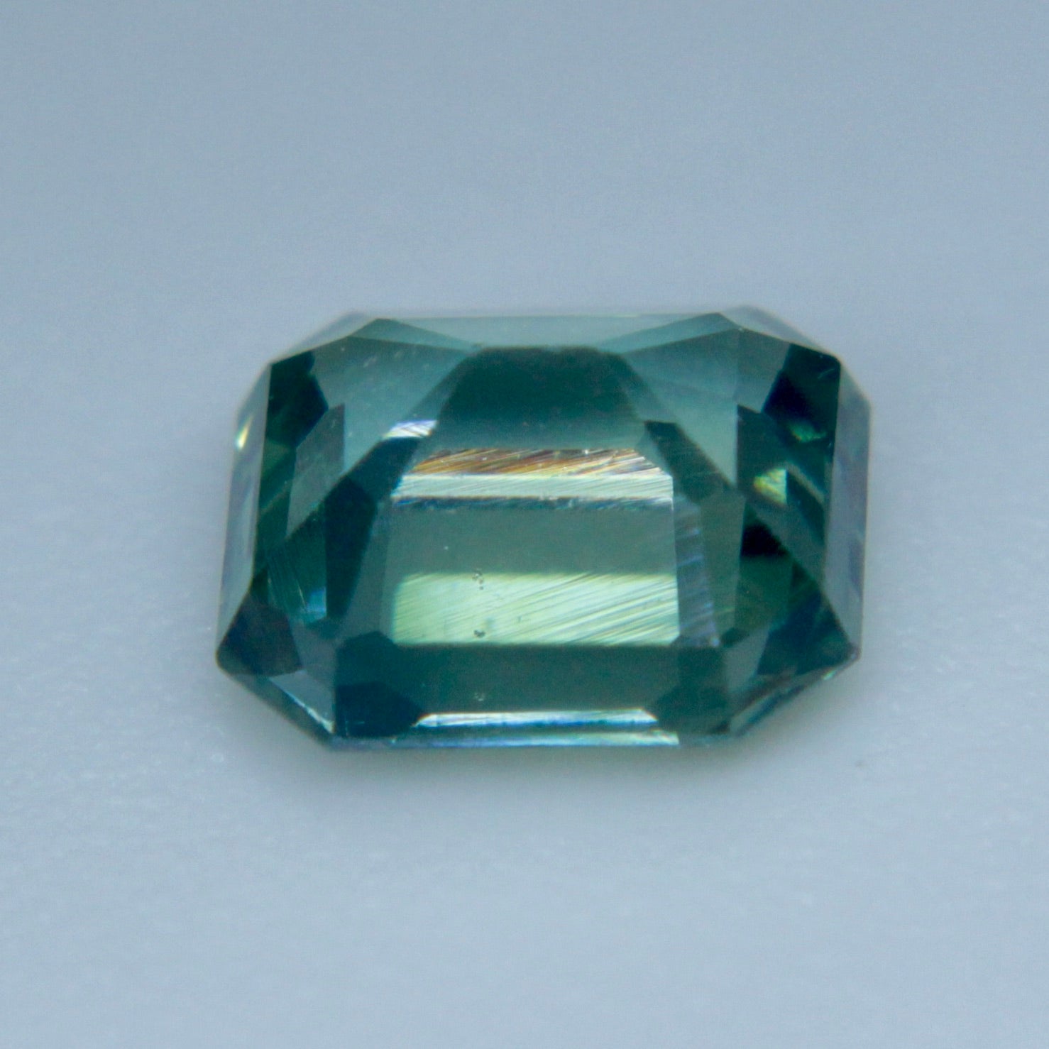 Natural Green Sapphire – 0.82 Carat Asscher Cut (Peacock Sapphire) - Sapphirepal
