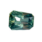 Natural green sapphire 1.50 carat tapered emerald cut front view