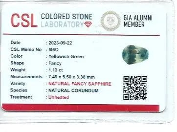 Natural Green Sapphire – 1.13 Carat | Freeform Cut | Untreated Loose Gemstone - Sapphirepal