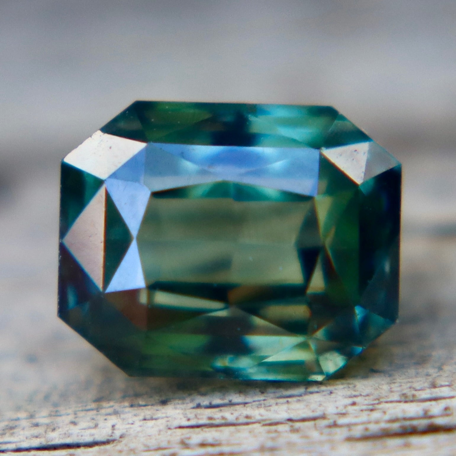 Natural Green Sapphire 1.19 Carat Emerald Cut Loose Gemstone from Madagascar - Sapphirepal