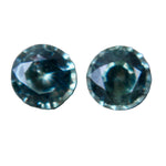 Pair of natural green sapphires, round cut, 0.60 ct total weight, unheated Ceylon stones – Sapphire Pal