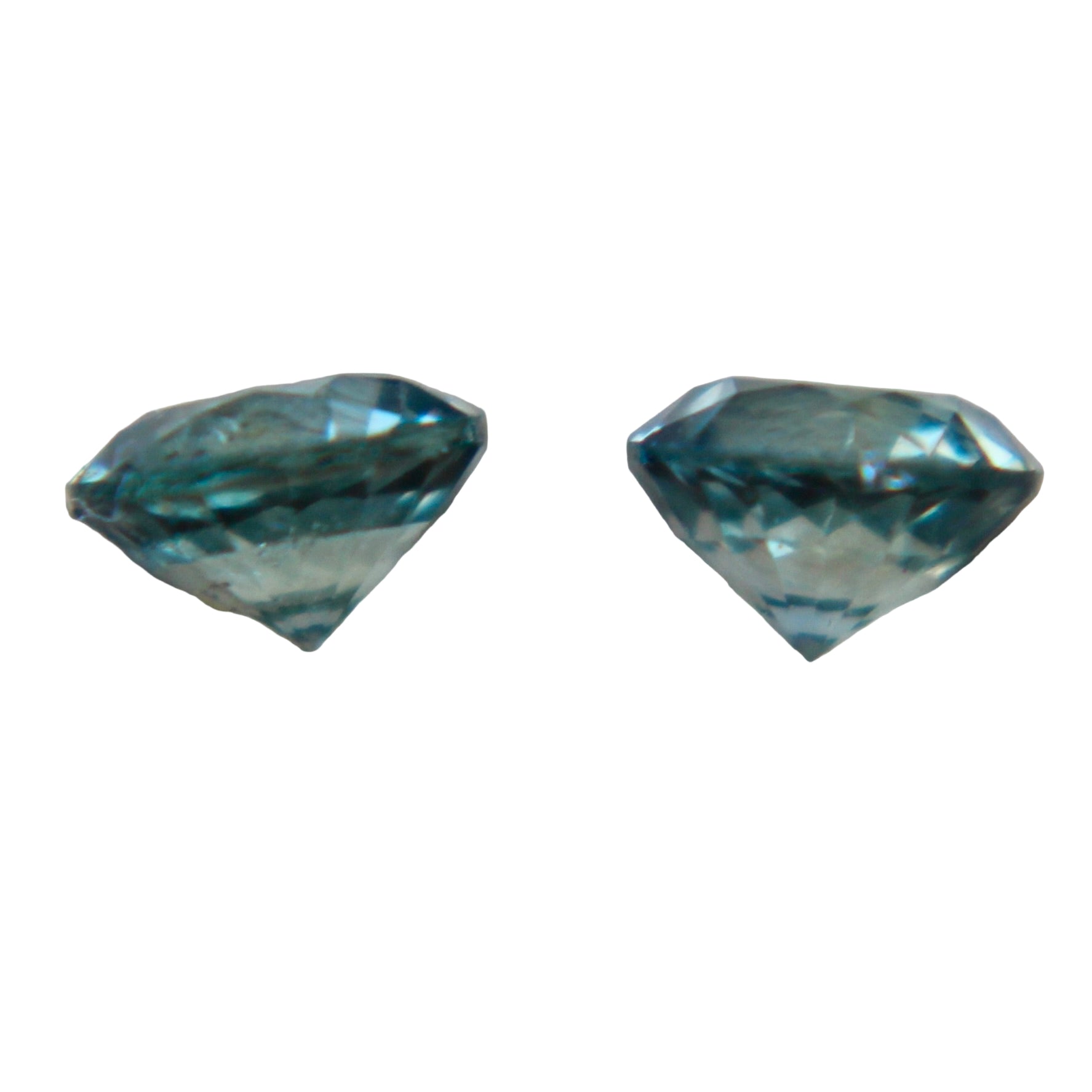 Natural green sapphire pair 0.60 ct round cut, ethically mined in Sri Lanka, ideal for jewellery making