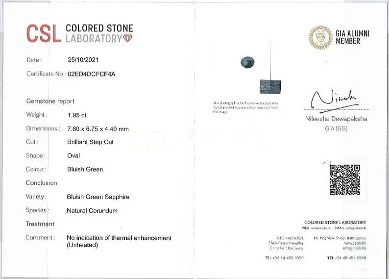 Certified Natural Green Sapphire - Sapphire pal