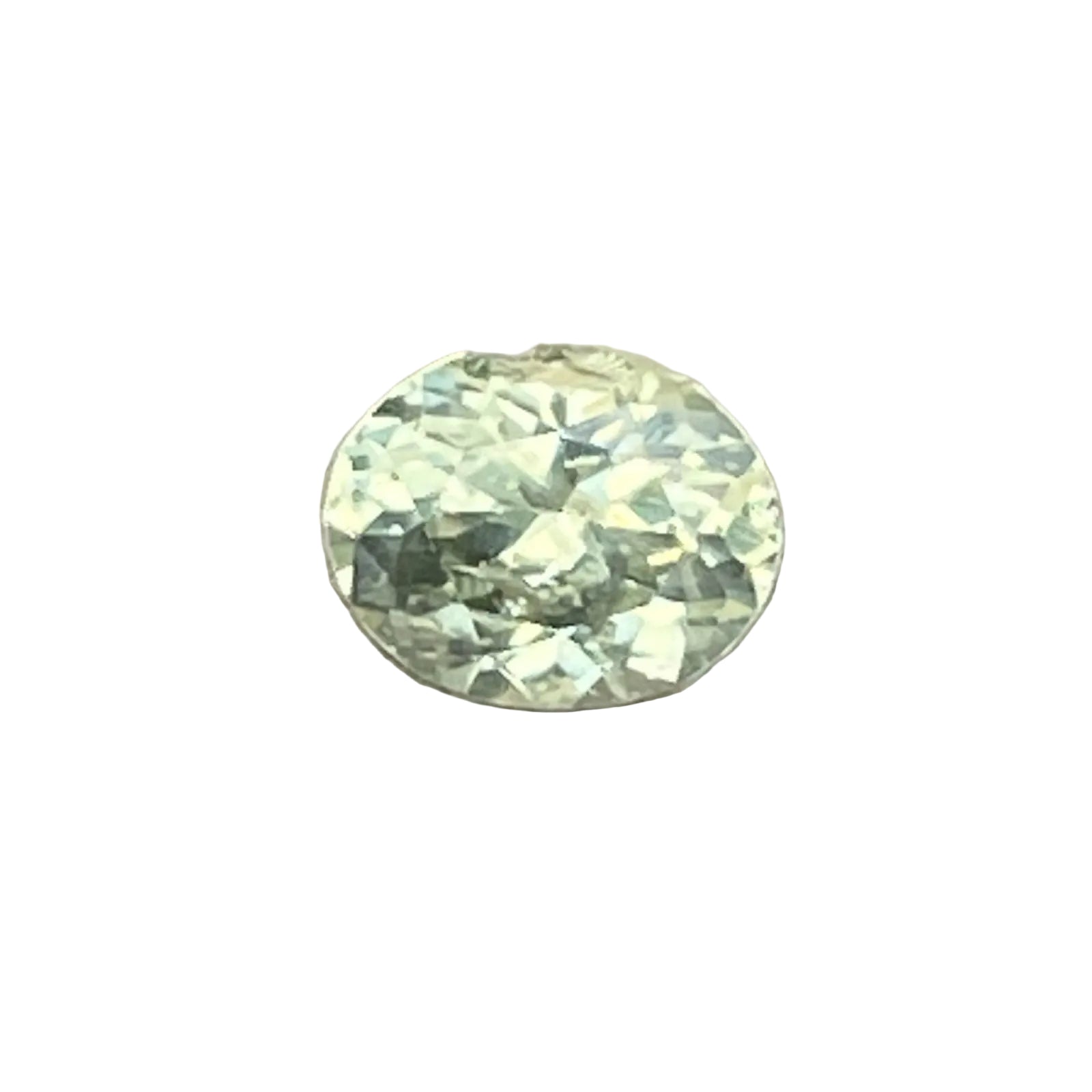 0.96ct natural green sapphire, oval cut, Ceylon origin – face-up view