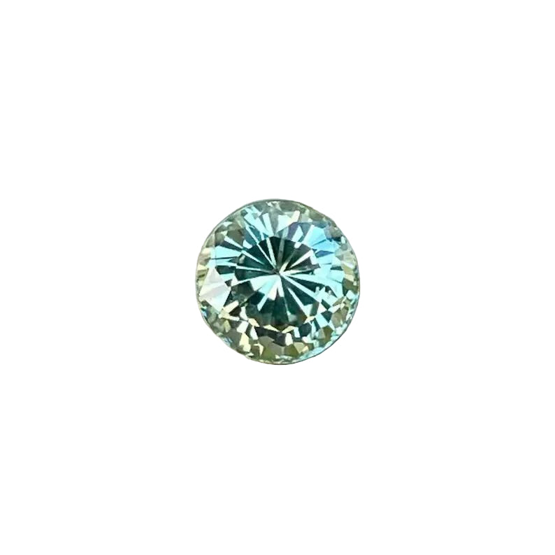0.75 ct natural green sapphire, Madagascar origin, round cut, VVS clarity