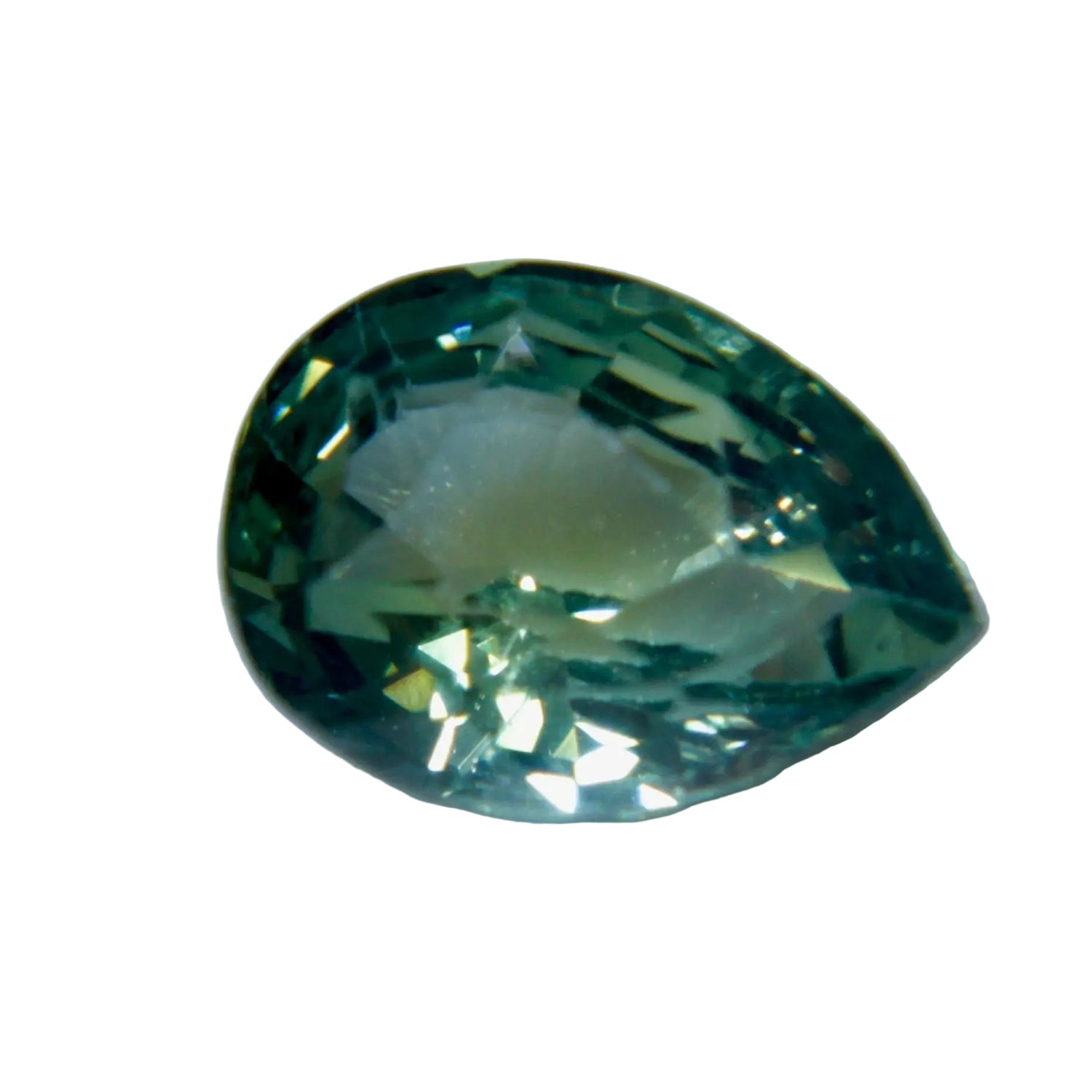 0.98ct natural green sapphire pear cut unheated Ceylon gemstone